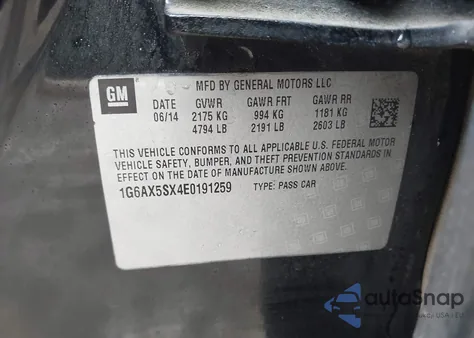 2014 Cadillac Cts Luxury из США, поврежденный, VIN 1G6AX5SX4E0191259